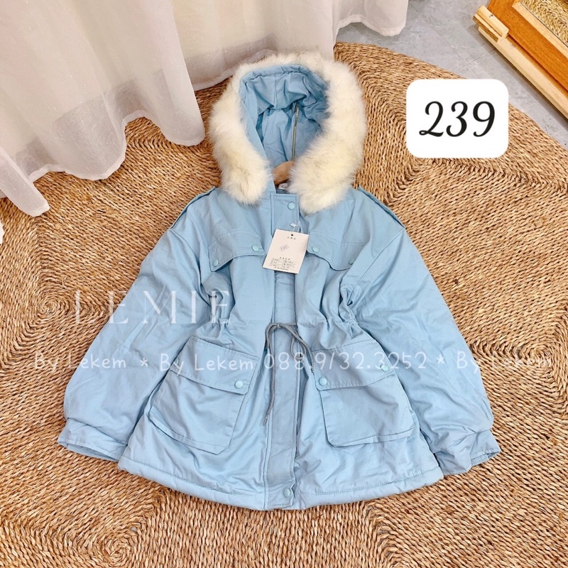 ÁO PARKA KHOÁC DÁNG TRÙM MÔNG QUẢNG CHÂU CHẤT PHAO KAKI LÓT LÔNG Lekemqc