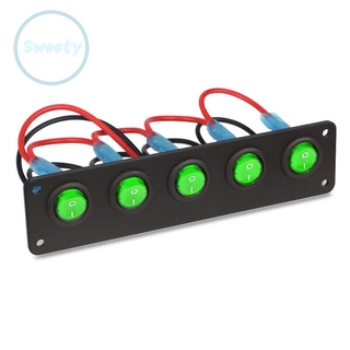 Rocker Switch Panel Pre-wired LED Toggle Boat W/ Screws Sleek & Contemporary design 5 Gang Car Truck High quality
