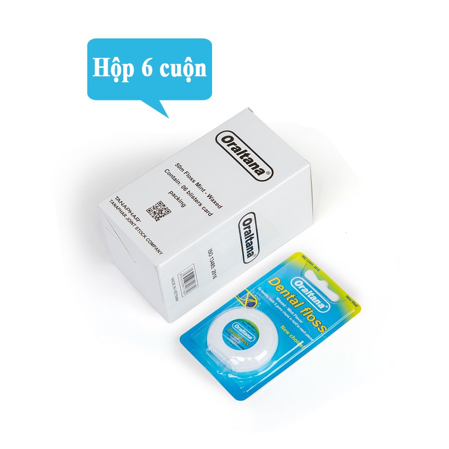 Hộp 6 cuộn chỉ nha khoa Oraltana cuộn dài 25m làm sạch răng hiệu quả