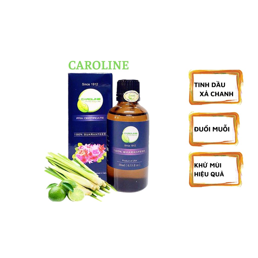 Tinh dầu Sả Chanh CAROLINE 10ml/50ml/100ml