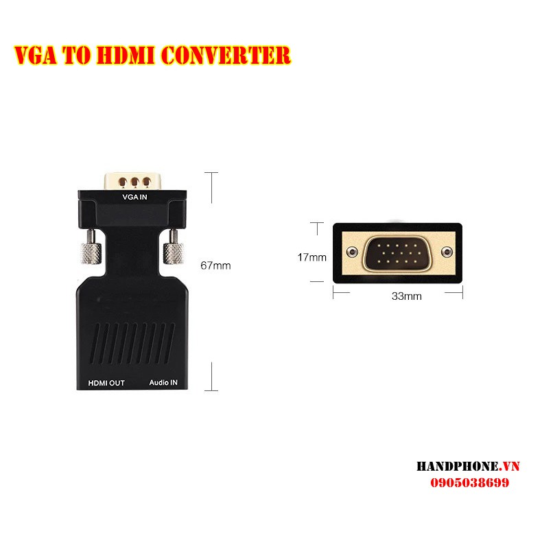 Cổng chuyển đổi VGA to HDMI, HDMI to VGA Adapter Converter