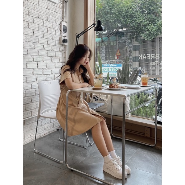 [Video] Đầm kaki pha da tay suông Ulzzang