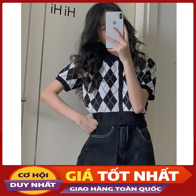 Áo Len Trám Dáng Croptop Cộc Tay M299-Violet