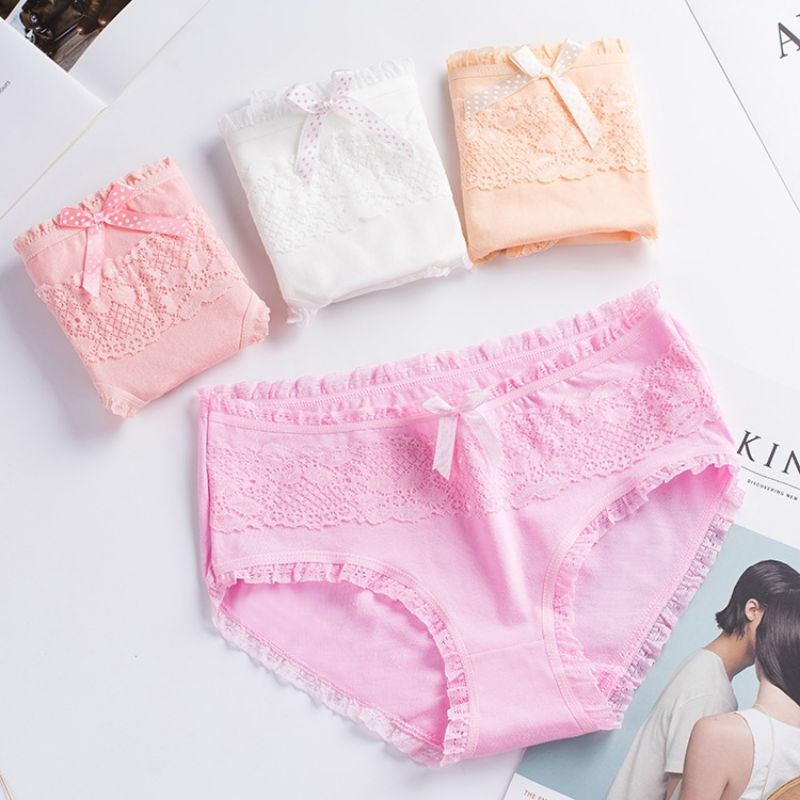 [CHE TÊN 100%] Quần Lót Nữ Cute Quần Chíp Nơ Ren Chất Cotton Quảng Châu Cao Cấp Sexy Xịn Đẹp La.an Store | BigBuy360 - bigbuy360.vn