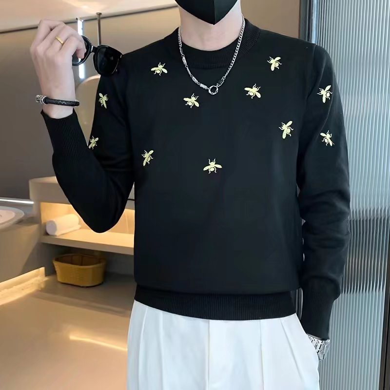 Áo Sweater Dệt Kim Tay Dài Cổ Tròn Dáng Ôm Thời Trang Xuân Thu Cao Cấp Cho Nam