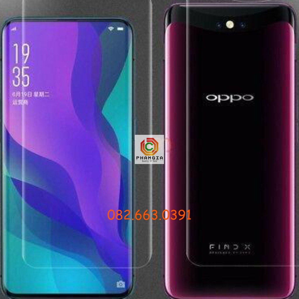 Dán PPF Oppo Find X bóng, nhám cho màn hình, mặt lưng, full lưng viền siêu bảo vệ