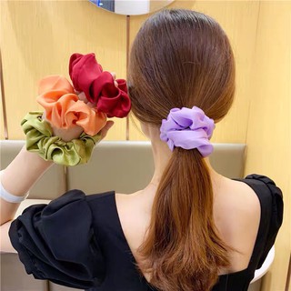 Dây Buộc Tóc Vải Scrunchies Phi Bóng Trơn Ccamzone