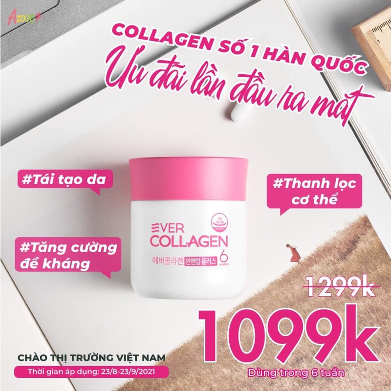 EVER COLLAGEN IN&UP PLUS - VIÊN UỐNG COLLAGEN PEPTIDE SỐ 1 HÀN QUỐC