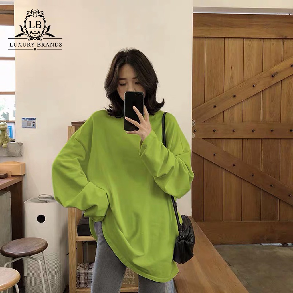 [CÓ SẴN] Áo thun phông dài tay xanh quả bơ trơn basic cơ bản ulzzang Hàn Quốc thời trang cao cấp l1 | BigBuy360 - bigbuy360.vn