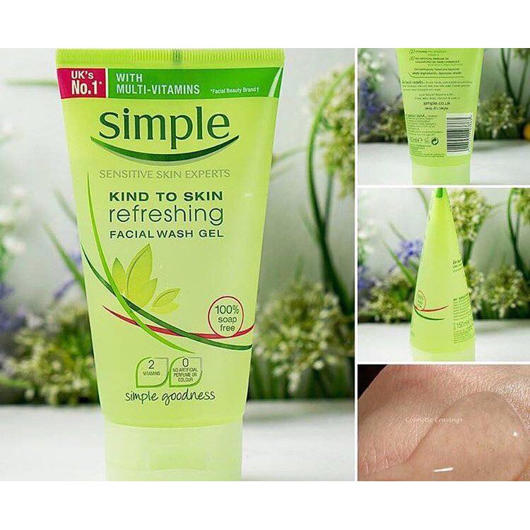 GEL RỬA MẶT SIMPLE KIND TO SKIN REFRESHING FACIAL WASH