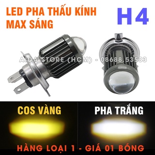 ĐÈN XE MÁY BI CẦU 2 CHẾ ĐỘ CHÂN H4 LED