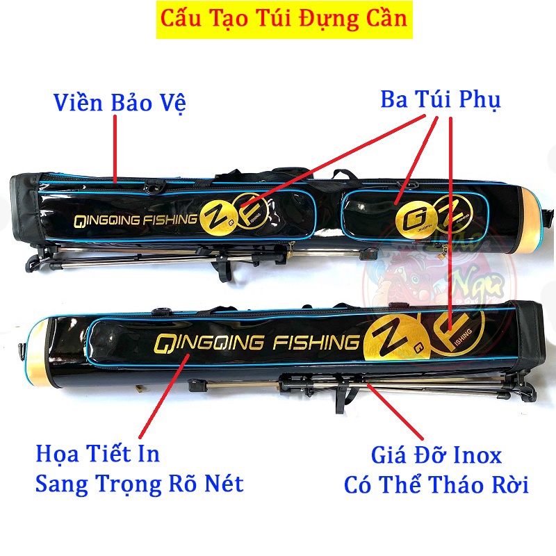 Bao Đựng Cần Câu 1m25 Dạng Cứng Chất Liệu Da Cao Cấp Chống Nước Chuyên Đựng Cần Câu Tay Phụ Kiện Câu Đài