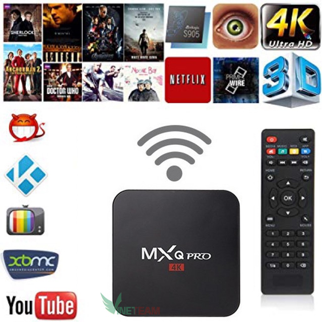 (SIÊU GIẢM GIÁ) Androi TV Box MXQ 4K Pro 2G+16G Chipset xịn S905W Tích hợp FPT Play - Biến TV thường thành Smart TV