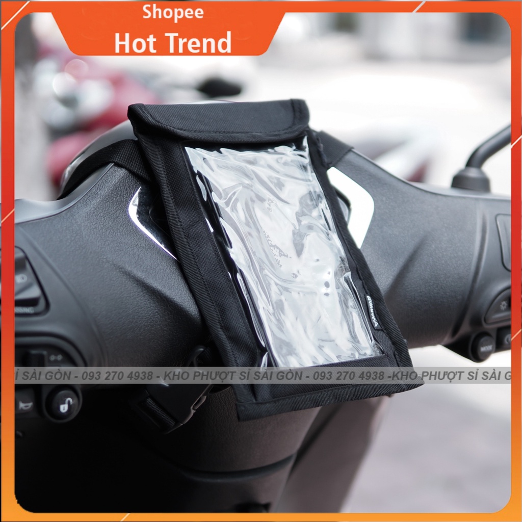 VIDEO - Túi Grab treo đầu xe máy MINI đựng điện thoại cảm ứng được chạy shipper - giao hàng MINI