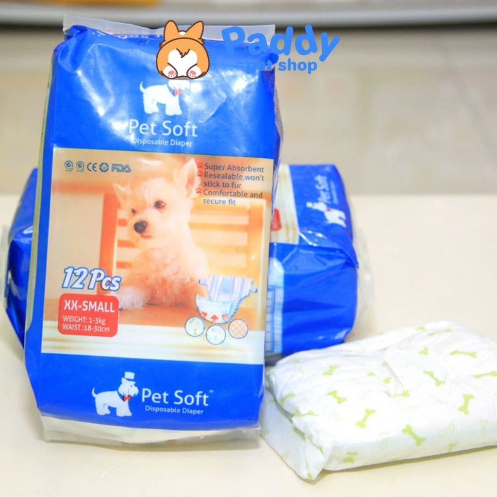 Tã Bỉm Cho Chó Mèo Đủ Size Pet Soft (Túi 12 miếng)