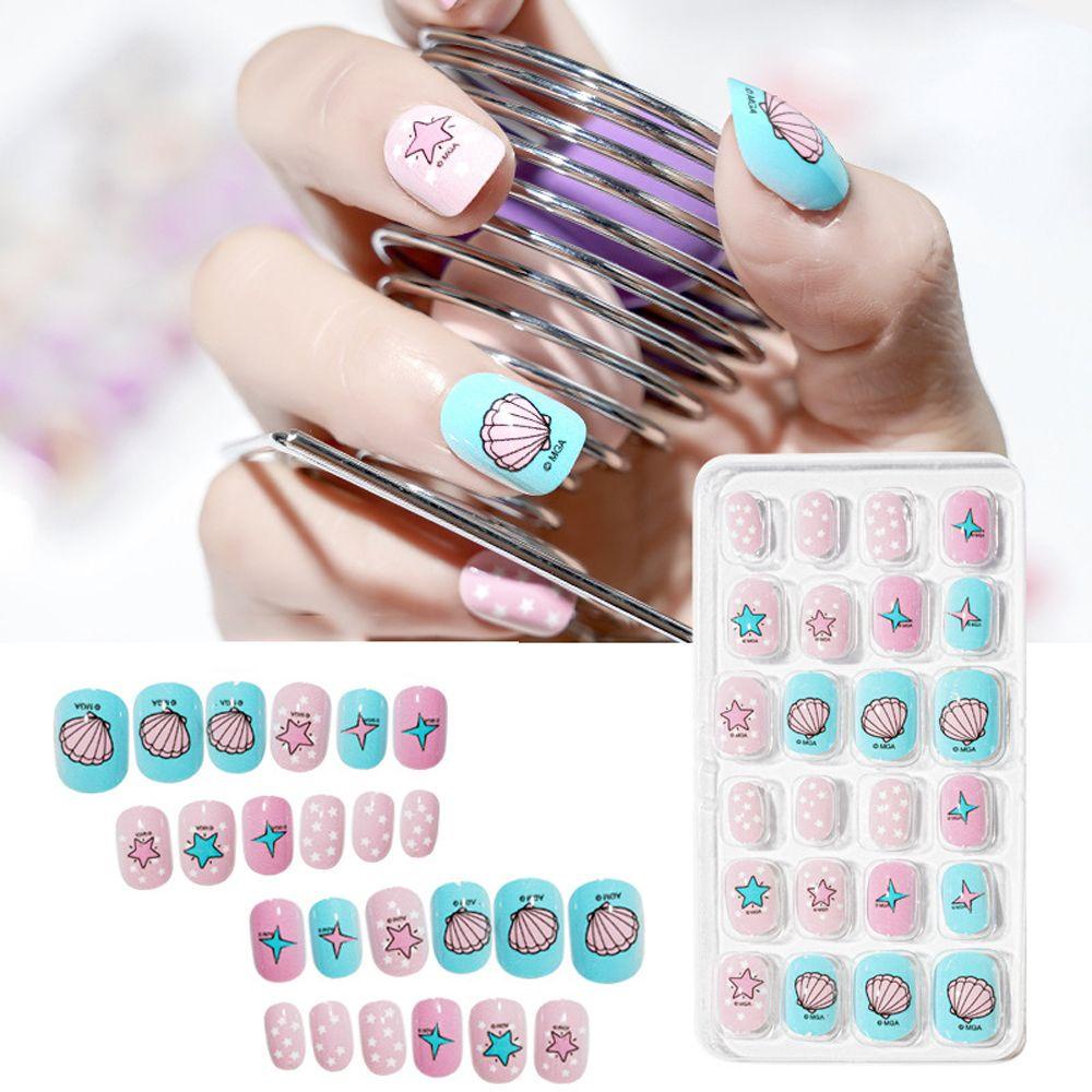 Miếng Dán Trang Trí Móng Tay Toàn Diện Họa Tiết Công Chúa Xinh Xắn Cho Bé