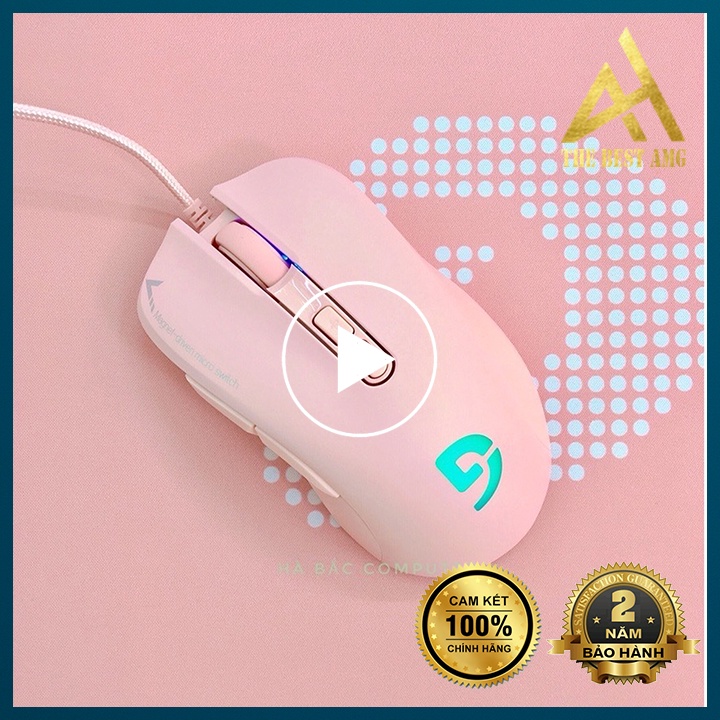 Chuột Máy Tính Có Dây Chuột Gaming LED RGB Fuhlen G90 Màu Hồng Dễ Thương Chuột Laptop PC Mouse Chơi Game