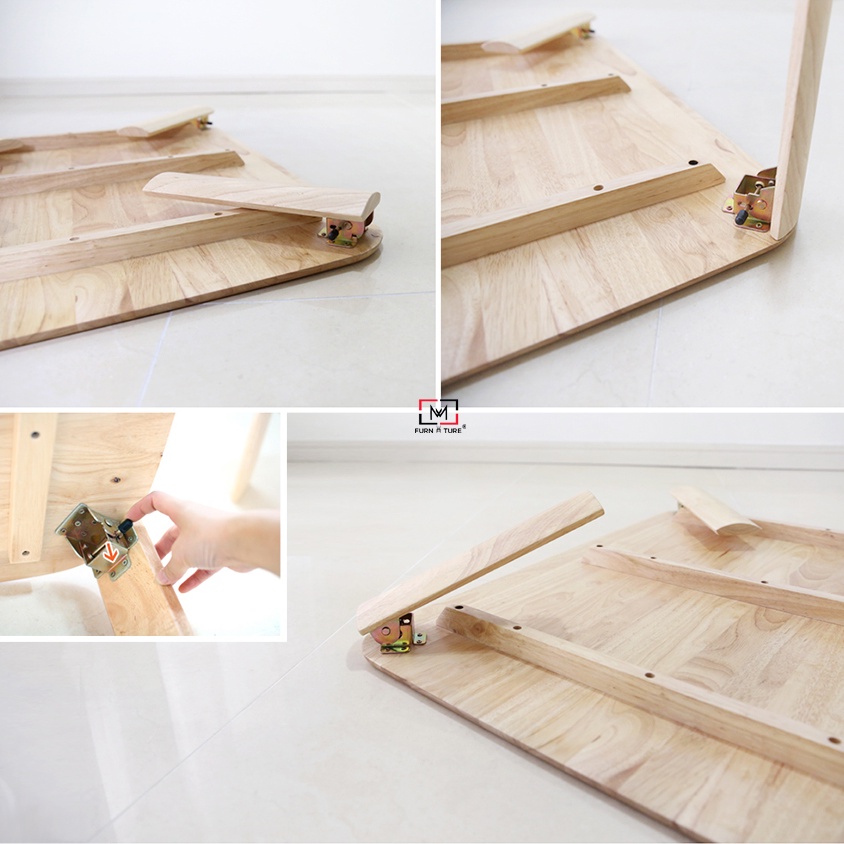Bàn trà sofa C table chân gấp gọn gỗ cao su xuất khẩu hàn quốc thương hiệu MW FURNITURE