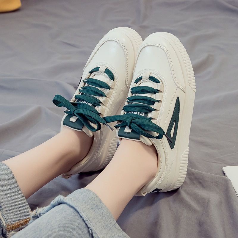 Giày thể thao nữ canvas màu trắng phong cách Hàn Quốc