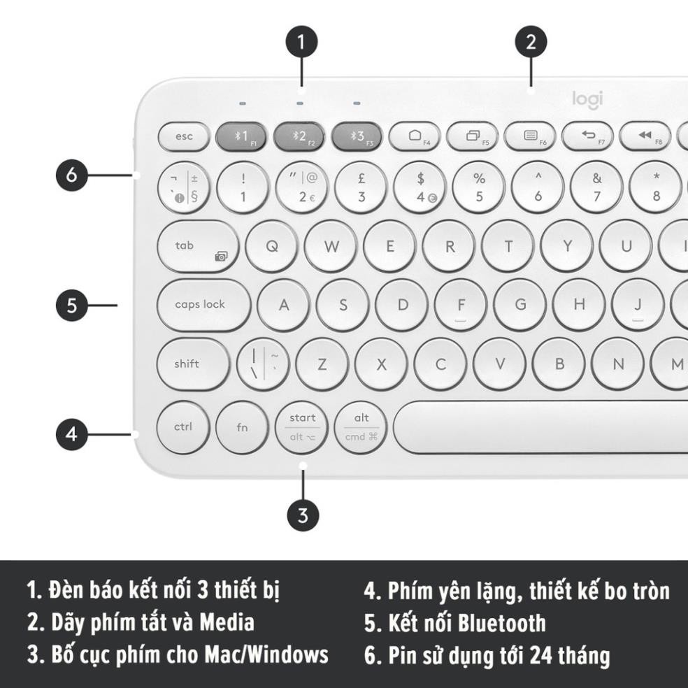 Combo bàn phím bluetooth logitech K380 & chuột wireless Logitech M238 marvel