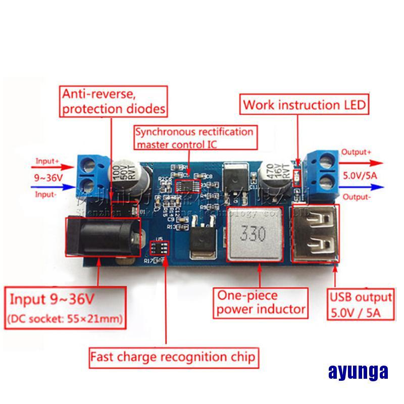 DC DC Bộ Chuyển Đổi Giảm Áp 24v / 12v Sang 5v 5a