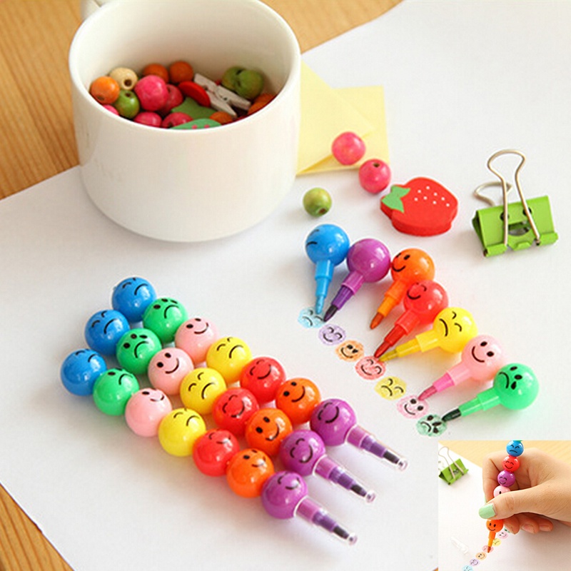 1 Bộ Sáp 7 Màu Họa Tiết Hoạt Hình Vui Nhộn