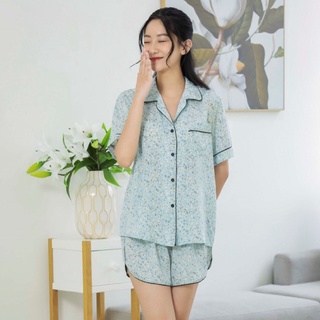[O] VIBES Đồ bộ Pijama Mặc Nhà Blue Flower Py Set