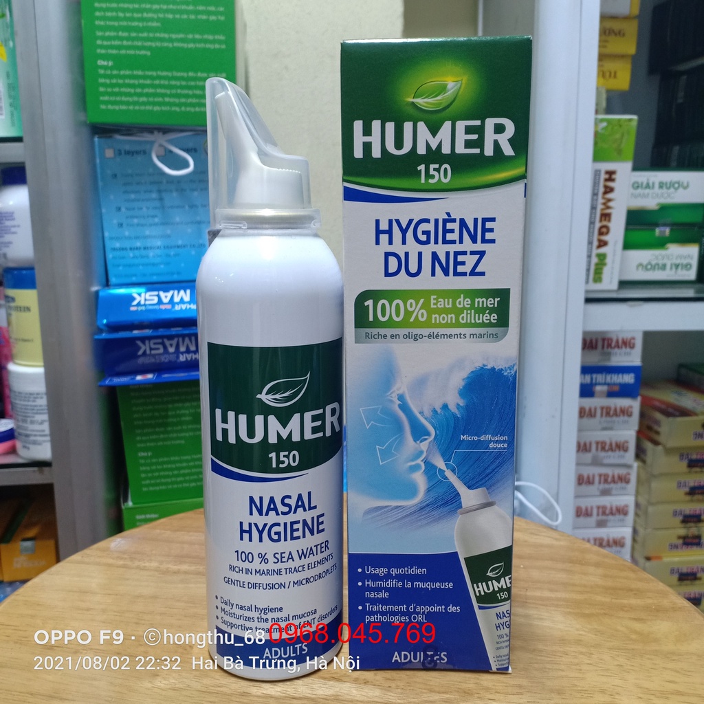 Nước biển xịt mũi Humer 150 Nasal Hygiene ADULTS 150ml