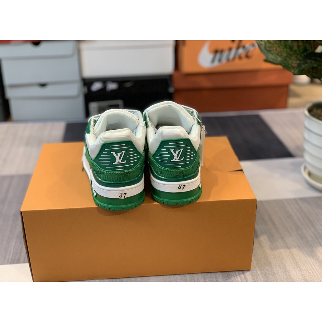 Giày sneaker louis vuitton white green cổ thấp hàng cao cấp full size nam - ảnh sản phẩm 4