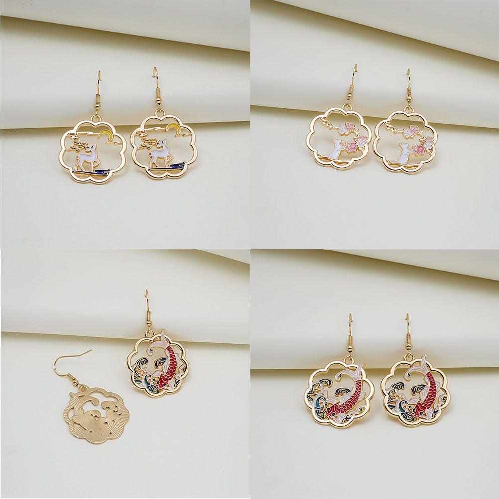 Bông Tai Dạng Rỗng Nhiều Màu Sắc Thời Trang