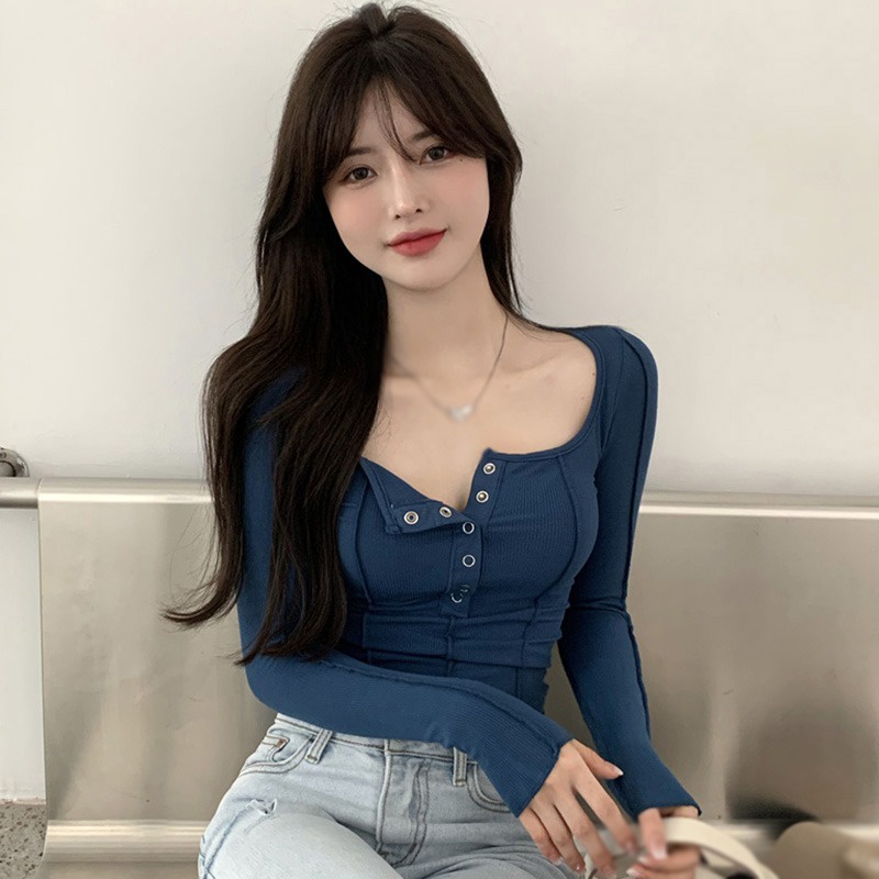 Áo thun lụa màu sắc trơn dáng ôm trẻ trung quyến rũ dành cho nữ