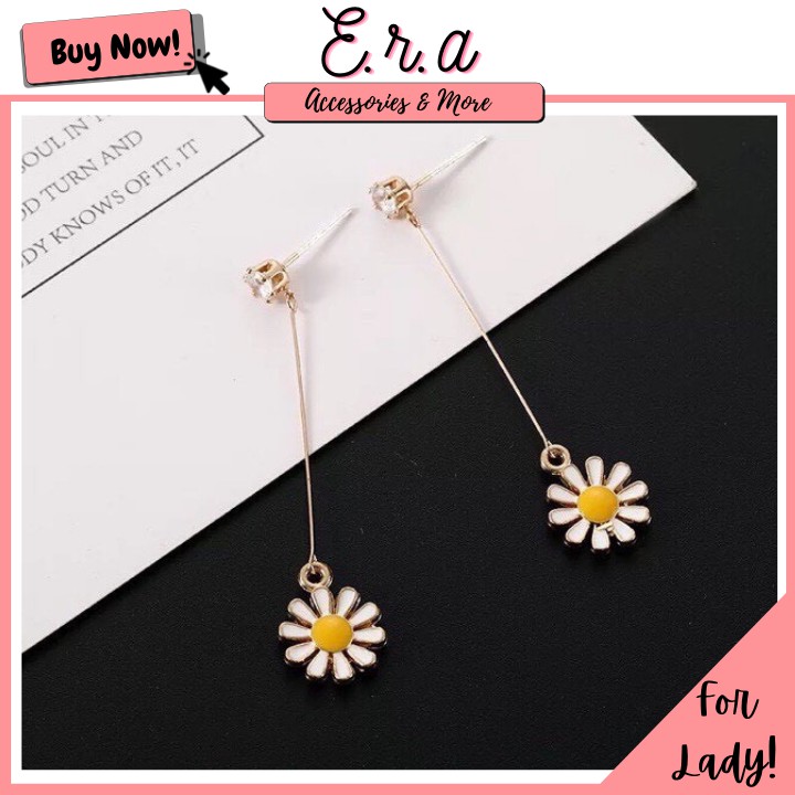 Bông Tai Nữ Hợp Kim ERASHOP 073911 - Cúc Dài Đáng Yêu, Xinh Xắn, Phù Hợp Đi Chơi, Đi Tiệc, Siêu Rẻ Đẹp