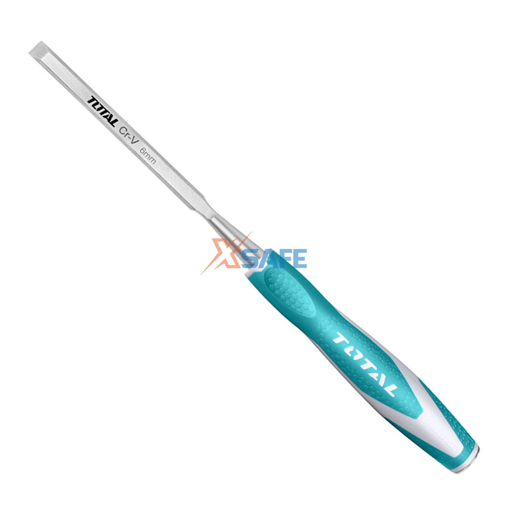 Đục gỗ cầm tay đầu dẹp TOTAL đủ kích cỡ thép Cr-V siêu cứng, chống rỉ sét dùng điêu khắc, tiện gỗ