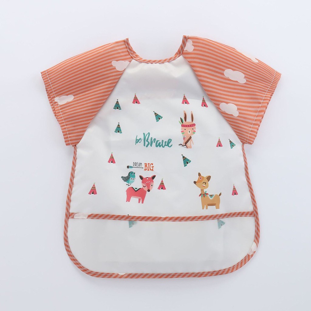 Áo Yếm Ăn Dặm Cho Bé EVA Chống Thấm, Có Máng, Có Tay DD132