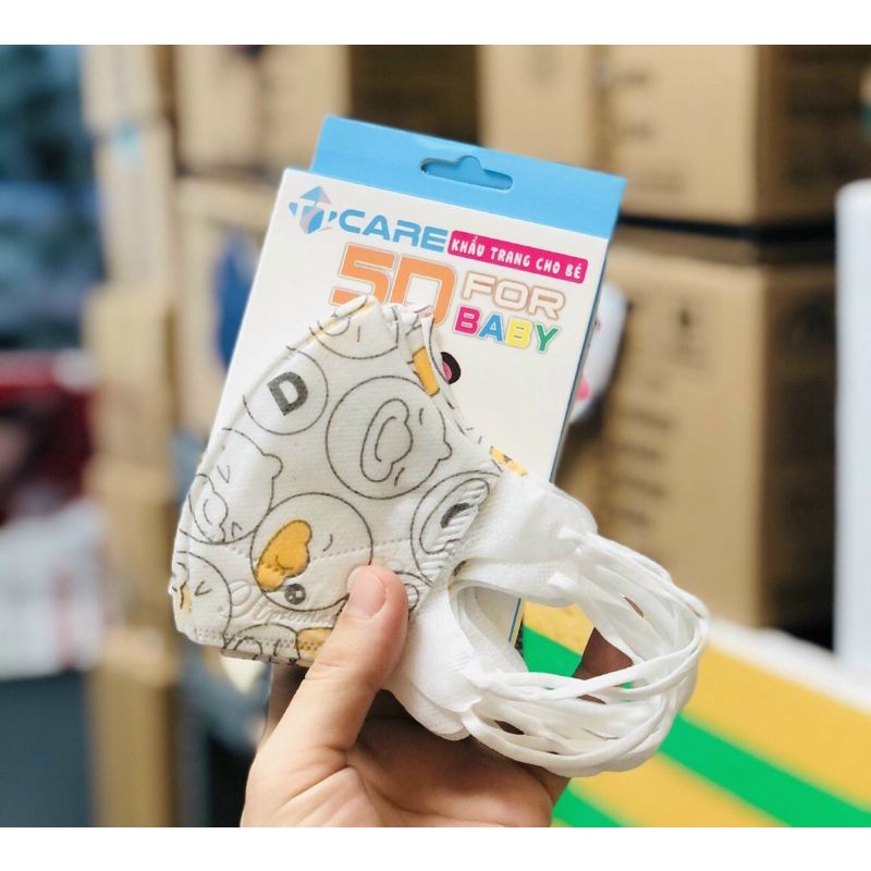 Hộp 10 cái khẩu trang y tế em bé 5D TT care for baby cho bé 1-6 tuôie
