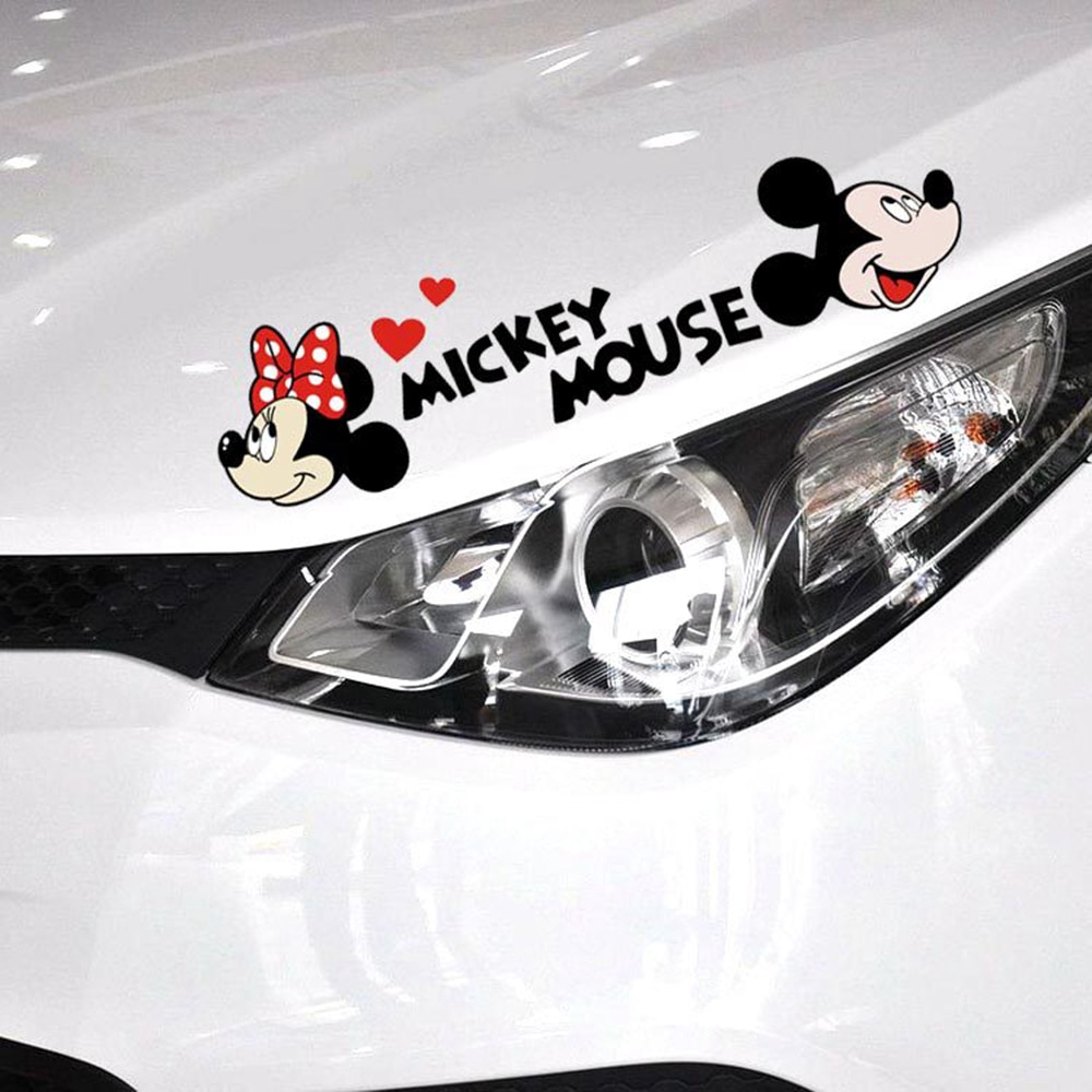Miếng dán xe hơi hình chuột Mickey Minnie dễ thương