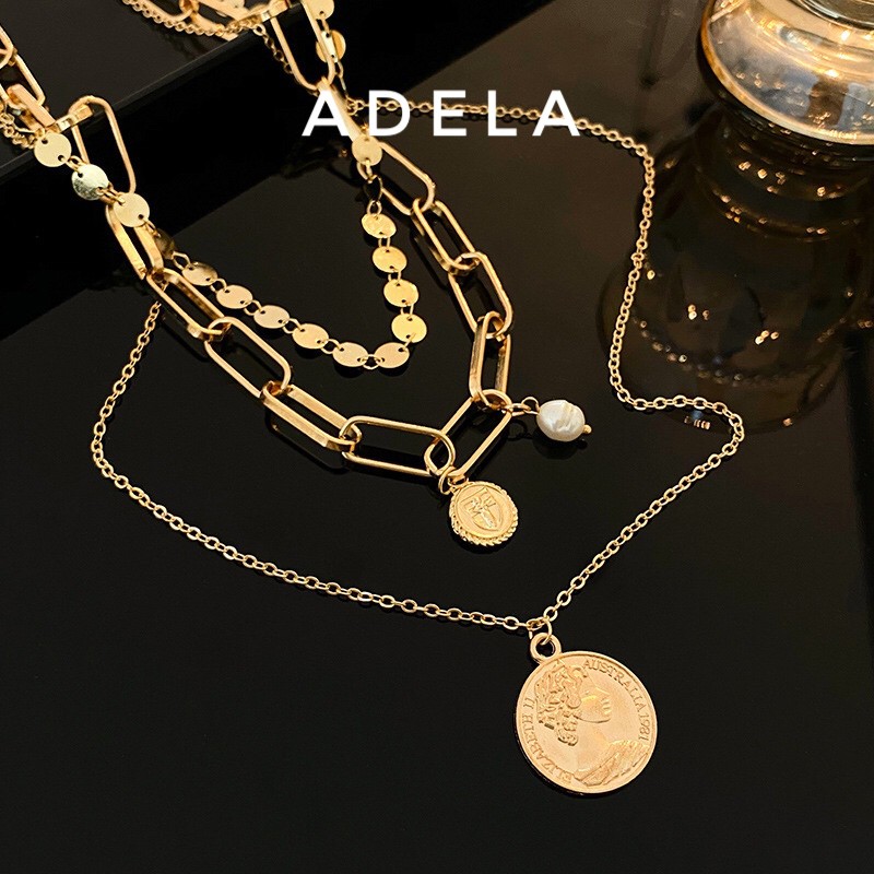 Set 3 Dây Chuyển, Vòng Cổ Nữ Choker Sang Chảnh Phong Cách Hàn Quốc ADELA