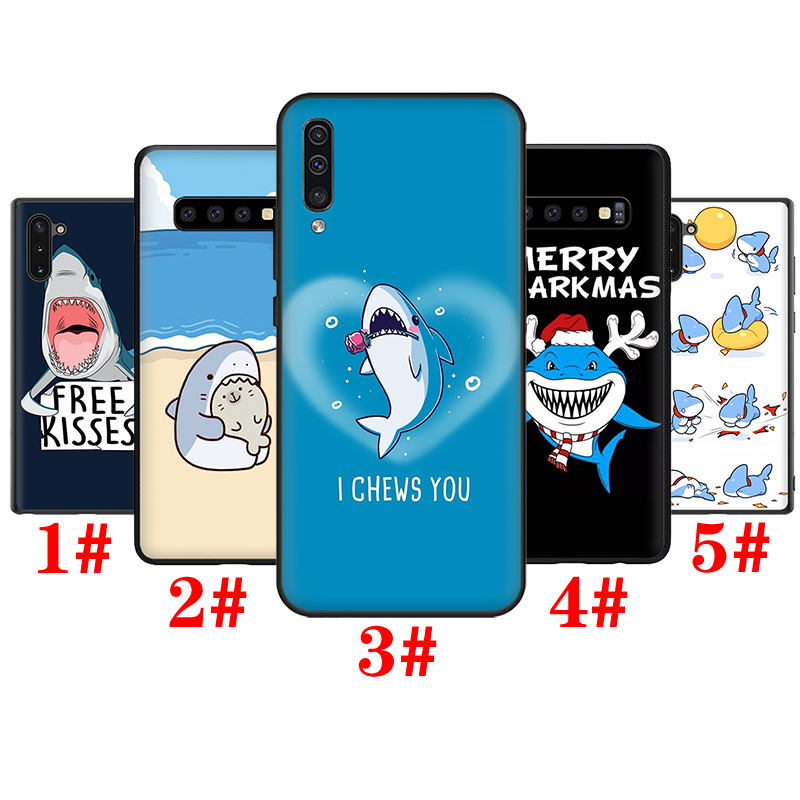 Ốp Lưng Silicone In Hình Cá Mập Dễ Thương Cho Samsung A5 2017 A6 A8 Plus A7 A9 2018 Note 8 9