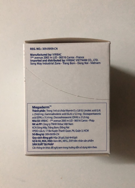 Gel dưỡng mượt lông và kích thích mọc lông chó mèo megaderm hộp 28 gói