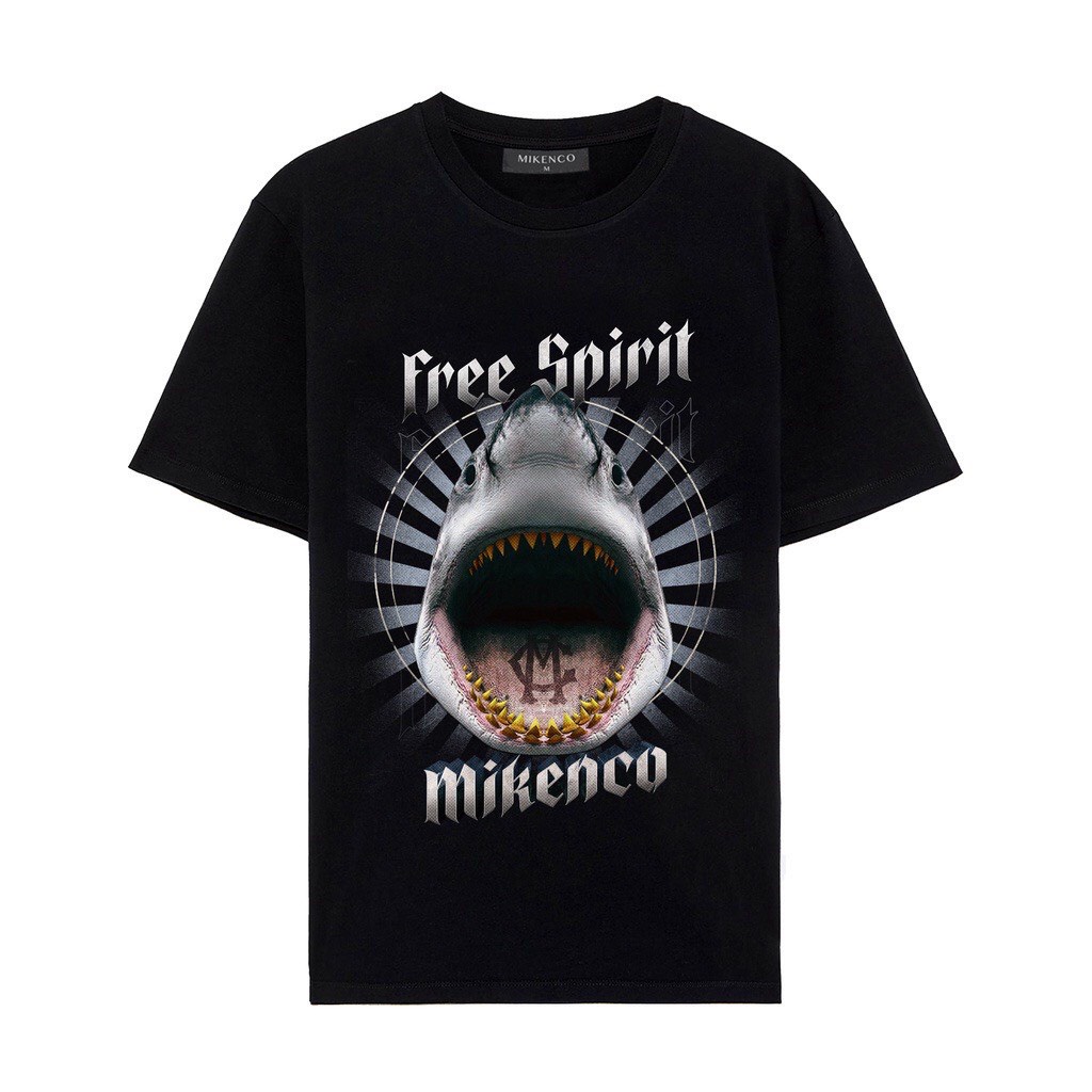 Áo Phông Nam Nữ , Áo thun Unisex MIKENCO Free spirit in hình cá mập 100%cotton co giãn 4c hót nhất 2022.