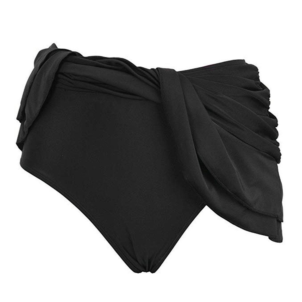 Váy bơi lưng cao xếp ly màu trơn size S / XXL thời trang đi biển cho nữ | BigBuy360 - bigbuy360.vn