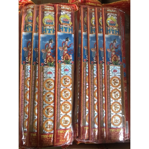 Hương nhang cô tiên Thu Hiền CHÍNH HÃNG, dài 43cm, cuốn tàn hồng, đậu tài lộc.