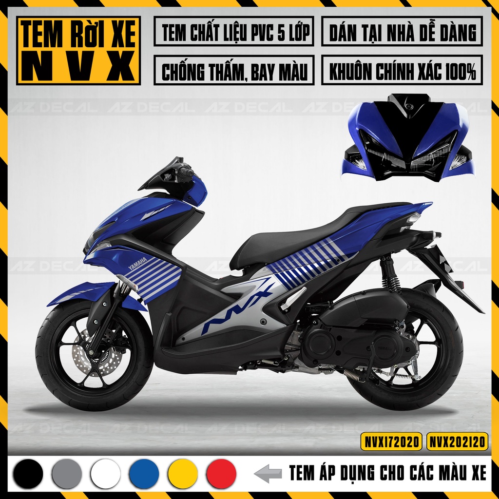 Tem Rời Xe NVX Mẫu Vân Sọc | NVX20 | Decal Chế Xe NVX 125,155 Chống Nước, Bền Màu, Dễ Dàng Tự Dán Tại Nhà