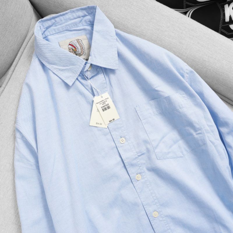 Áo sơ mi nam dài tay công sở màu xanh biển