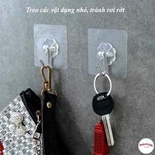 Móc dán tường chịu lực trong suốt siêu dính 6x6cm