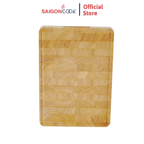 Thớt Saigoncook hình chữ nhật gỗ cao su cao cấp 350*250*30mm