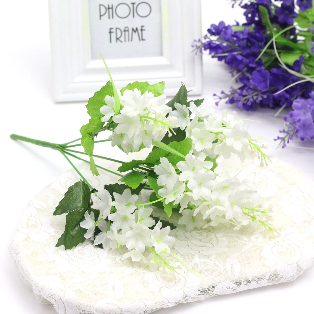 Hoa violet nhân tạo chia 5 nhánh trang trí nhà ở
