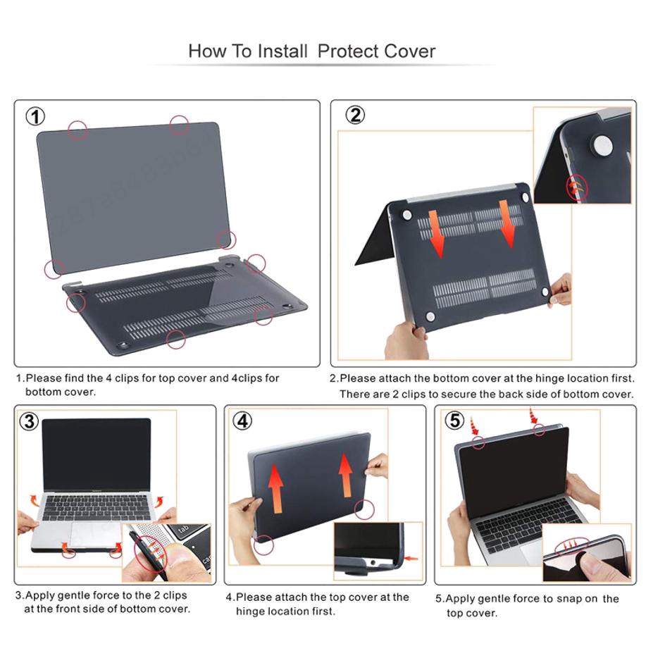 MacBook Air Case Mac Air New 11 A1465/A1370 13 Retina A1989 15 Retina A1990 Cover Hollow Logo