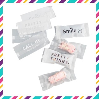 Túi đựng kẹo Nougat trắng xám kích thước 4*9.5cm (100c/bịch)