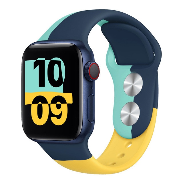 Dây Đeo Silicon Mềm Màu Đen Cho Đồng Hồ Thông Minh Apple Watch 6 Series Se 5 4 3 2 1 44mm 40mm 42mm 38mm